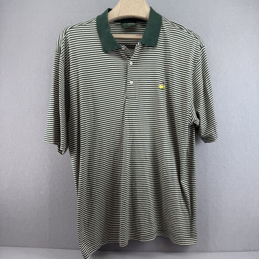 Vintage Masters Amen Corner Polo Shirt XL Green Stripe Bobby Jones Augusta Golf - Picture 3 of 13